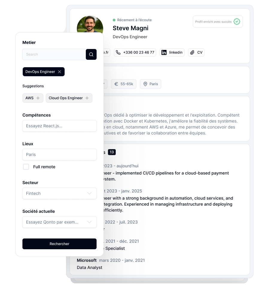 Aperçu de l'application